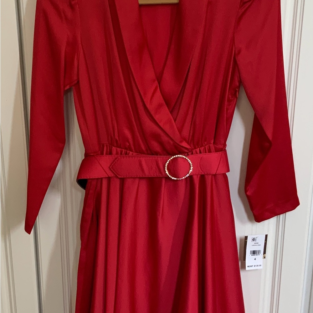 Red dress with beautiful belt